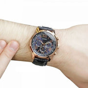  Shop Authentic Guess Horizon Chronograph Blue Dial Blue Leather Strap Watch For Men - W0380G5 - Luxxuri