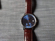  Shop Authentic Hugo Boss Corporal Blue Dial Brown Leather Strap Watch for Men - 151363 - Luxxuri