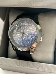 Shop Authentic Guess Crush Crystals Silver Dial Black Rubber Strap Watch for Women - W1223L4 - Luxxuri