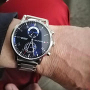  Shop Authentic Tommy Hilfiger Kane Blue Dial Silver Steel Strap Watch for Men - 1710401 - Luxxuri