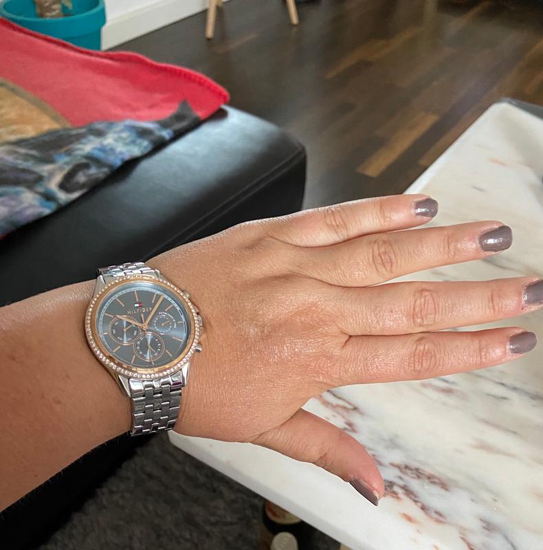  Shop Authentic Tommy Hilfiger Ari Diamonds Blue Dial Silver Steel Strap Watch for Women - 1781976 - Luxxuri
