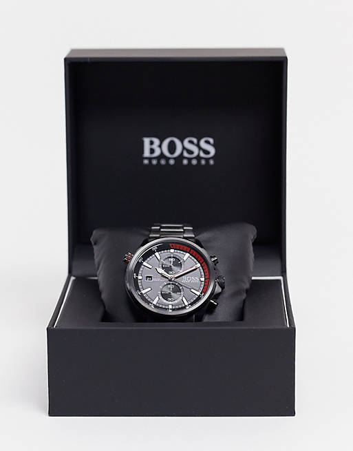  Shop Authentic Hugo Boss Globetrotter Black Dial Black Steel Strap Watch for Men - 1513825 - Luxxuri