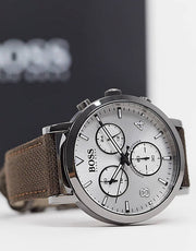  Shop Authentic Hugo Boss Spirit White Dial Brown Nylon Strap Watch for Men - 1513690 - Luxxuri