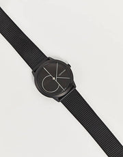  Shop Authentic Calvin Klein Minimal Black Dial Black Mesh Bracelet Watch for Men - K3M514B1 - Luxxuri