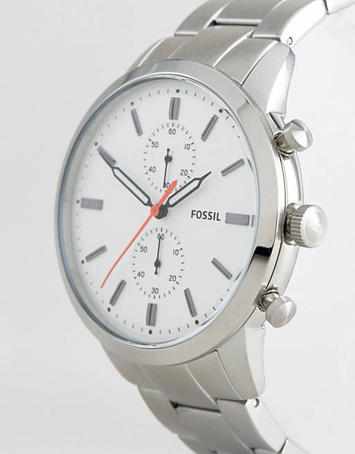  Shop Authentic Fossil Townsman White Dial Silver Steel Strap Watch for Men - FS5346 - Luxxuri
