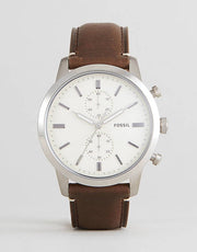  Shop Authentic Fossil Townsman Chronograph White Dial Brown Leather Strap Watch for Men - FS5350 - Luxxuri