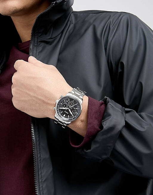  Shop Authentic Fossil Goodwin Chronograph Black Dial Silver Steel Strap Watch for Men - FS5412 - Luxxuri