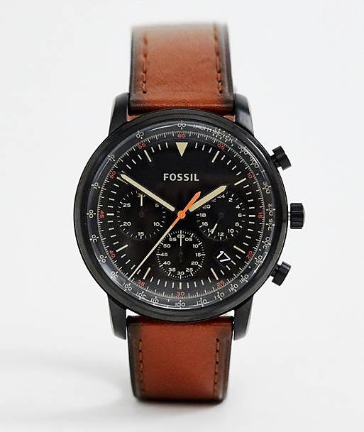  Shop Authentic Fossil Goodwin Luggage Chronograph Black Dial Brown Leather Strap Watch for Men - FS5501 - Luxxuri