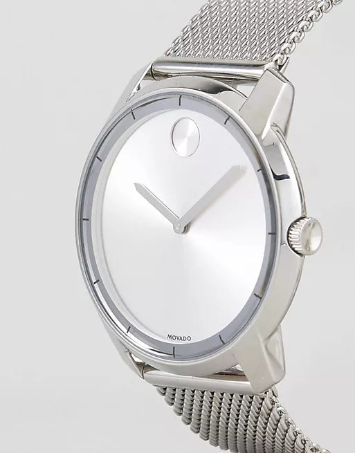  Shop Authentic Movado Bold Silver Dial Silver Mesh Bracelet Watch For Men - 3600260 - Luxxuri