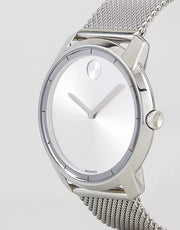  Shop Authentic Movado Bold Silver Dial Silver Mesh Bracelet Watch For Men - 3600260 - Luxxuri