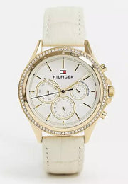  Shop Authentic Tommy Hilfiger Ari Diamonds White Dial Cream Leather Strap Watch for Women - 1781982 - Luxxuri