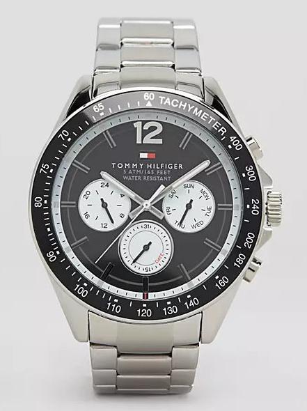  Shop Authentic Tommy Hilfiger Luke Quartz Black Dial Silver Steel Strap Watch for Men - 1791120 - Luxxuri