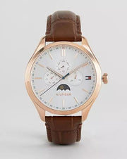  Shop Authentic Tommy Hilfiger Oliver Chronograph White Dial Brown Leather Strap Watch for Men - 1791306 - Luxxuri