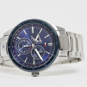  Shop Authentic Tommy Hilfiger Austin Blue Dial Silver Steel Strap Watch for Men - 1791640 - Luxxuri