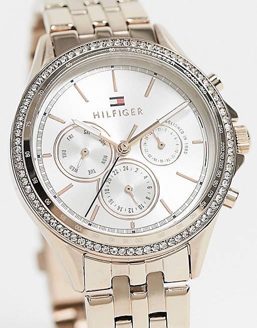  Shop Authentic Tommy Hilfiger Ari Diamonds Silver Dial Rose Gold Steel Strap Watch for Women - 1781978 - Luxxuri
