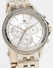  Shop Authentic Tommy Hilfiger Ari Diamonds Silver Dial Rose Gold Steel Strap Watch for Women - 1781978 - Luxxuri