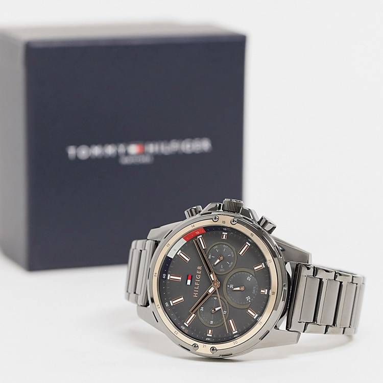  Shop Authentic Tommy Hilfiger Mason Grey Dial Grey Steel Strap Watch for Men - 1791790 - Luxxuri