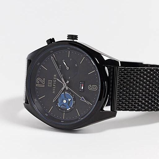  Shop Authentic Tommy Hilfiger Deacon Analog Black Dial Black Mesh Bracelet Watch for Men - 1791547 - Luxxuri