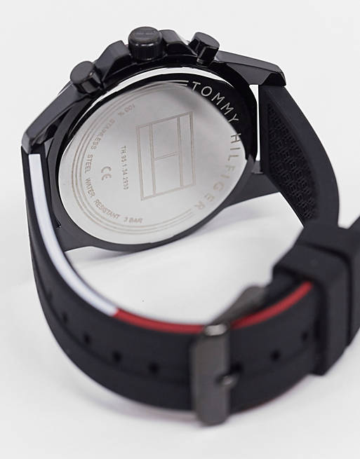  Shop Authentic Tommy Hilfiger Mason Black Dial Black Rubber Strap Watch for Men - 1791793 - Luxxuri