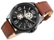  Shop Authentic Tommy Hilfiger Bruce Automatic Black Dial Brown Leather Strap Watch for Men - 1791280 - Luxxuri