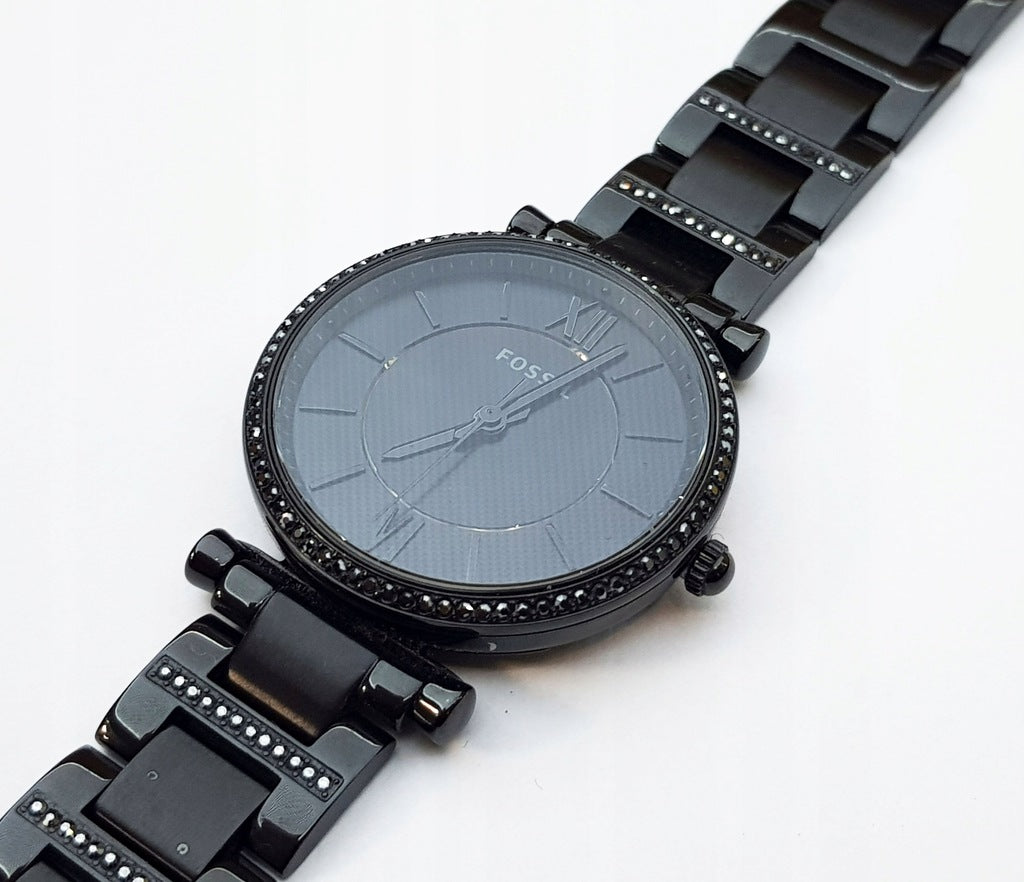  Shop Authentic Fossil Carlie Black Dial Black Steel Strap Watch for Women - ES4488 - Luxxuri