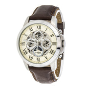  Shop Authentic Fossil Grant Automatic White Dial Brown Leather Strap Watch for Men -  ME3027 - Luxxuri