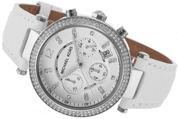  Shop Authentic Michael Kors Parker White Dial White Leather Strap Watch for Women - MK2277 - Luxxuri