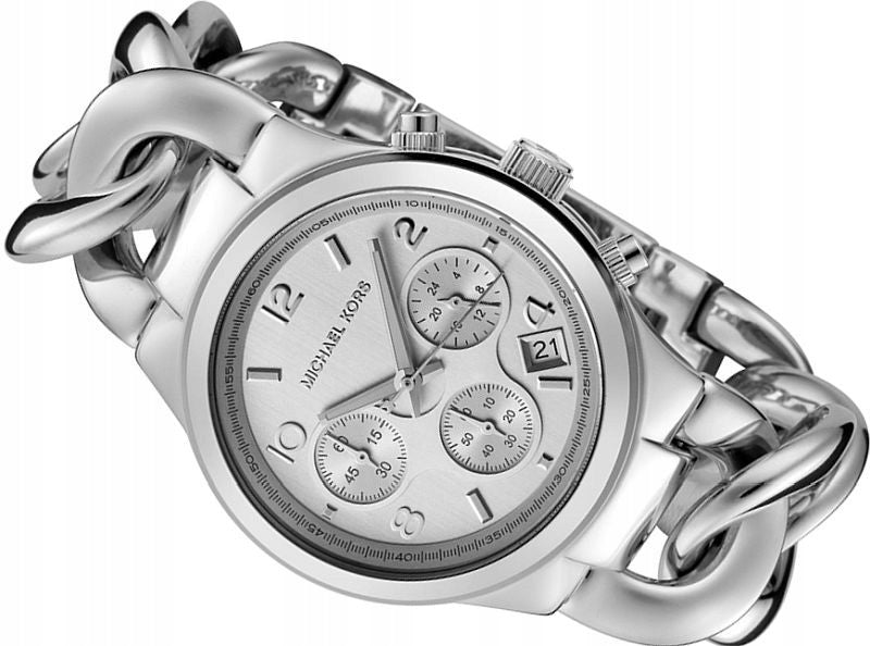  Shop Authentic Michael Kors Runway Twist Silver Dial Silver Stainless Steel Strap Watch for Women - MK3149 - Luxxuri