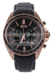  Shop Authentic Hugo Boss Driver Black Dial Black Leather Strap Watch for Men - 1513092 - Luxxuri