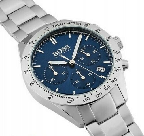  Shop Authentic Hugo Boss Talent Blue Dial Silver Steel Strap Watch for Men - 1513582 - Luxxuri