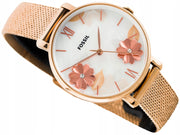  Shop Authentic Fossil Jacqueline Three-Hand White Dial Rose Gold Mesh Bracelet Watch for Women - ES4534 - Luxxuri