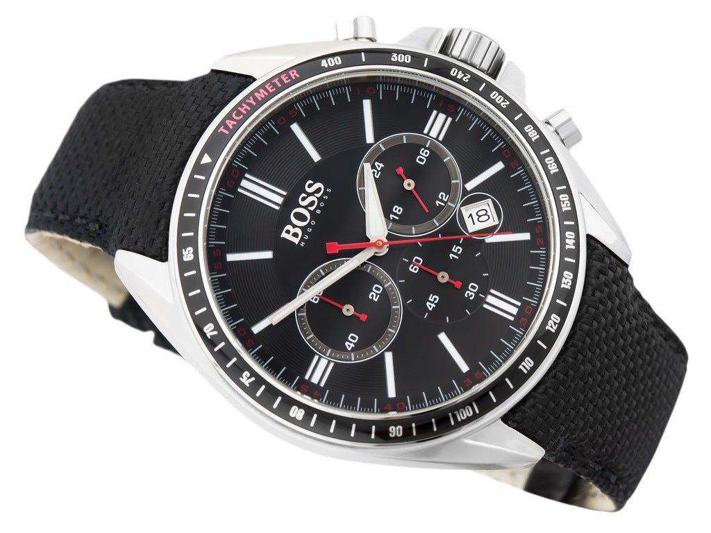  Shop Authentic Hugo Boss Driver Black Dial Black Leather Strap Watch for Men -1513087 - Luxxuri