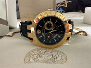  Shop Authentic Versace V-Race Quartz Black Dial Black Leather Strap Watch For Men - VEBV00119 - Luxxuri