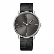  Shop Authentic Calvin Klein Grey Dial Black Leather Strap Watch for Women - K2Y2Y1CU - Luxxuri