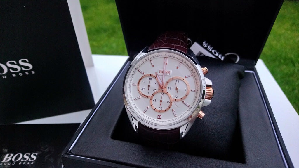  Shop Authentic Hugo Boss Driver Quartz Silver Dial Brown Leather Strap Watch For Men - HB1512881 - Luxxuri