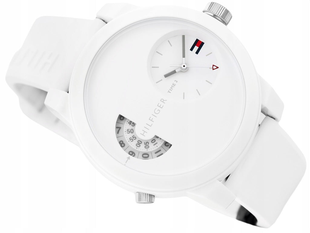  Shop Authentic Tommy Hilfiger Denim White Dial White Rubber Strap Watch for Men - 1791558 - Luxxuri