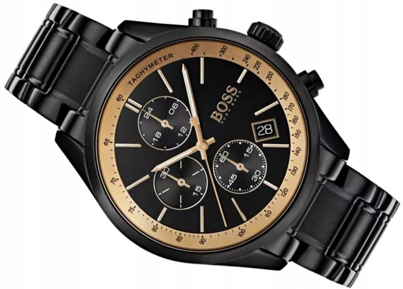  Shop Authentic Hugo Boss Grand Prix Black Dial Black Steel Strap Watch for Men - 1513578 - Luxxuri