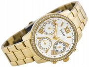  Shop Authentic Guess Mini Sunrise Diamonds Silver Dial Gold Steel Strap Watch for Women - W0623L3 - Luxxuri