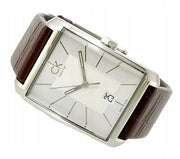 Shop Authentic Calvin Klein Window Silver Dial Brown Leather Strap Watch for Men - K2M21126 - Luxxuri
