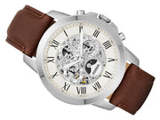  Shop Authentic Fossil Grant Automatic White Dial Brown Leather Strap Watch for Men -  ME3027 - Luxxuri