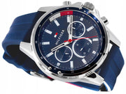 Shop Authentic Tommy Hilfiger Mason Blue Dial Blue Rubber Strap Watch for Men - 1791791 - Luxxuri