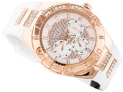  Shop Authentic Guess Luna Diamonds White Dial White Rubber Strap Watch for Women - W0653L4 - Luxxuri