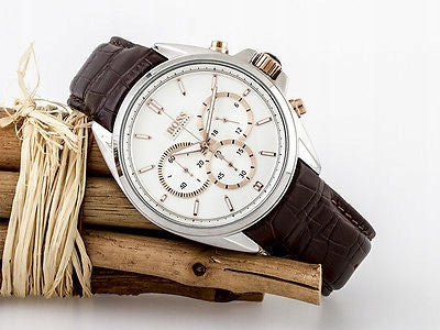  Shop Authentic Hugo Boss Driver Quartz Silver Dial Brown Leather Strap Watch For Men - HB1512881 - Luxxuri