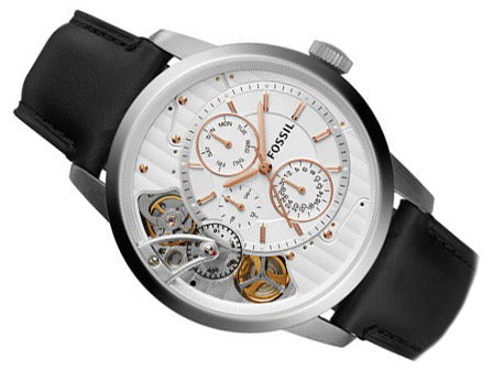  Shop Authentic Fossil Townsman Twist Multifunction White Dial Black Leather Strap Watch for Men - ME1164 - Luxxuri