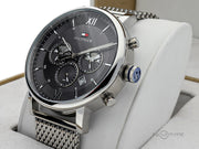  Shop Authentic Tommy Hilfiger Evan Grey Dial Silver Mesh Bracelet Watch for Men - 1710396 - Luxxuri