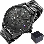  Shop Authentic Tommy Hilfiger Shawn Chronograph Quartz Grey Dial Grey Mesh Bracelet Watch for Men - 1791613 - Luxxuri