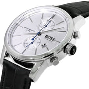  Shop Authentic Hugo Boss Jet Silver Dial Black Leather Strap Watch for Men - 1513282 - Luxxuri