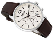  Shop Authentic Hugo Boss Attitude White Dial Brown Leather Strap Watch for Men - 1513609 - Luxxuri
