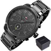  Shop Authentic Tommy Hilfiger Briggs Black Dial Black Steel Strap Watch for Men  - 1791423 - Luxxuri
