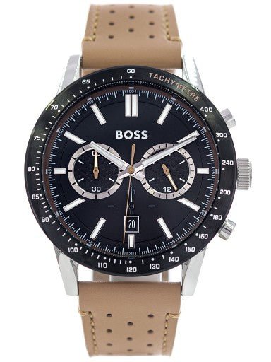  Shop Authentic Hugo Boss Allure Black Dial Brown Leather Strap Watch for Men - 1513964 - Luxxuri